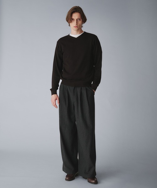 2tuck wide straight slacks/ツータックワイドストレートスラックス