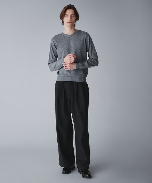 2tuck wide straight slacks/ツータックワイドストレートスラックス