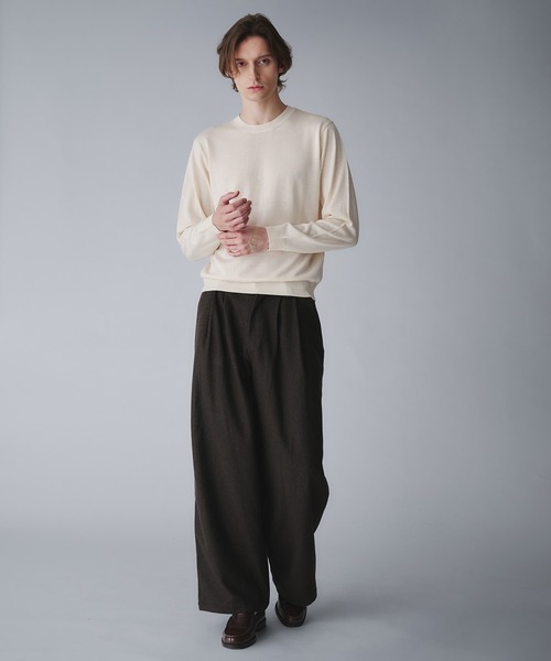 2tuck wide straight slacks/ツータックワイドストレートスラックス