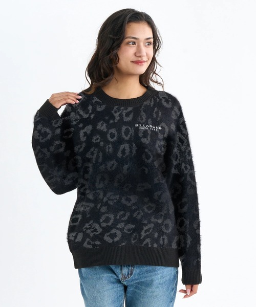 BILLABONG(ビラボン)の「BILLABONG レディース LEOPARD JQ CREW SWEA セーター 【2025年秋冬モデル】 @autumn/ビラボンバックロゴプリントヒョウ柄ジャガードクルーニットセーター(ニット/セーター・レディース・ブラック/ブラウン系その他/アイボリー・MEDIUM)」の9枚目の写真