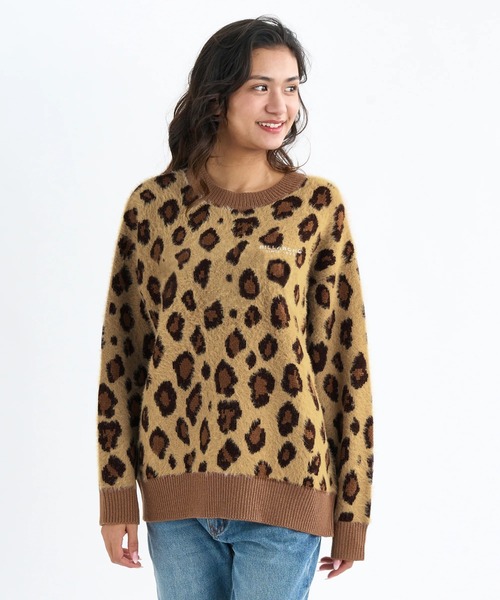 BILLABONG(ビラボン)の「BILLABONG レディース LEOPARD JQ CREW SWEA セーター 【2025年秋冬モデル】 @autumn/ビラボンバックロゴプリントヒョウ柄ジャガードクルーニットセーター(ニット/セーター・レディース・ブラック/ブラウン系その他/アイボリー・MEDIUM)」の12枚目の写真