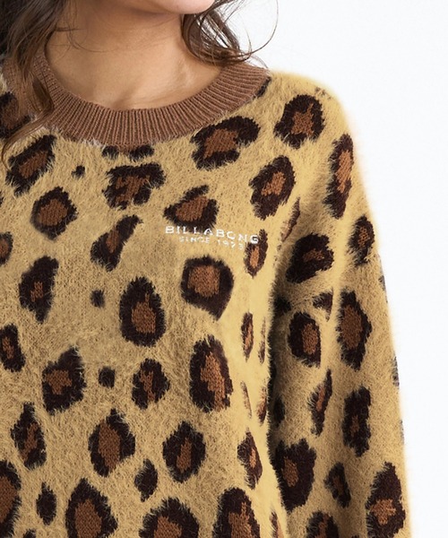 BILLABONG(ビラボン)の「BILLABONG レディース LEOPARD JQ CREW SWEA セーター 【2025年秋冬モデル】 @autumn/ビラボンバックロゴプリントヒョウ柄ジャガードクルーニットセーター(ニット/セーター・レディース・ブラック/ブラウン系その他/アイボリー・MEDIUM)」の13枚目の写真