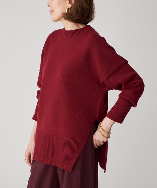 VERMEIL par iena(ヴェルメイユパーイエナ)の「RIBタックプルオーバー(ニット/セーター・レディース・ベージュ/ボルドー/チャコールグレー・FREE)」の3枚目の写真