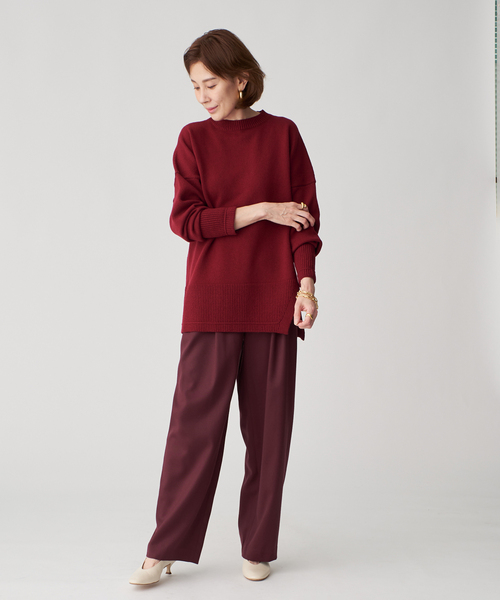 VERMEIL par iena(ヴェルメイユパーイエナ)の「RIBタックプルオーバー(ニット/セーター・レディース・ベージュ/ボルドー/チャコールグレー・FREE)」の20枚目の写真