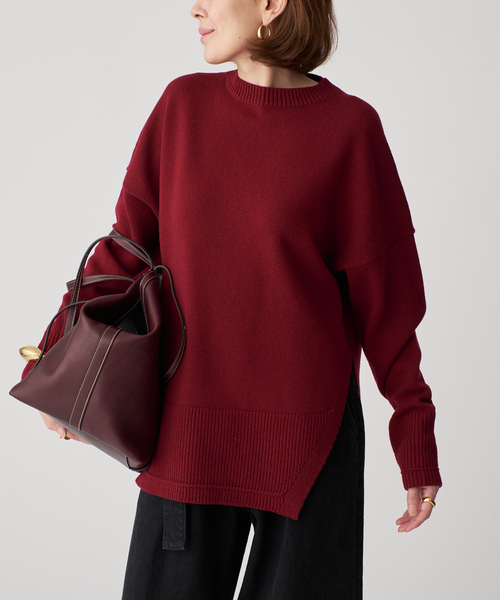 VERMEIL par iena(ヴェルメイユパーイエナ)の「RIBタックプルオーバー(ニット/セーター・レディース・ベージュ/ボルドー/チャコールグレー・FREE)」の17枚目の写真