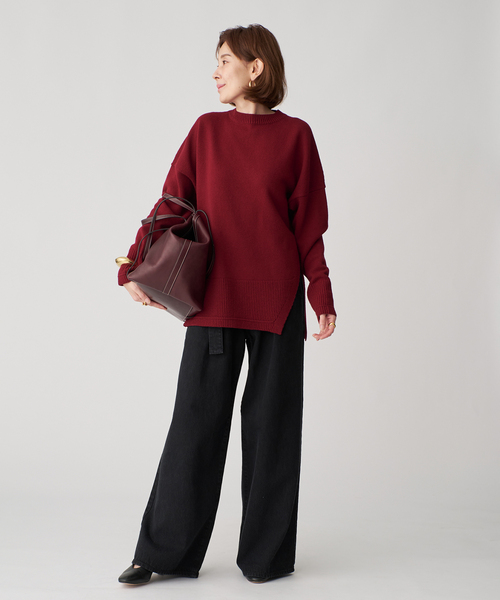 VERMEIL par iena(ヴェルメイユパーイエナ)の「RIBタックプルオーバー(ニット/セーター・レディース・ベージュ/ボルドー/チャコールグレー・FREE)」の16枚目の写真