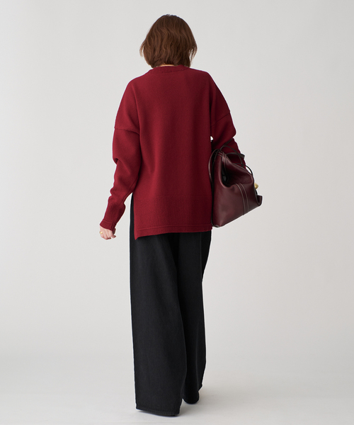 VERMEIL par iena(ヴェルメイユパーイエナ)の「RIBタックプルオーバー(ニット/セーター・レディース・ベージュ/ボルドー/チャコールグレー・FREE)」の15枚目の写真