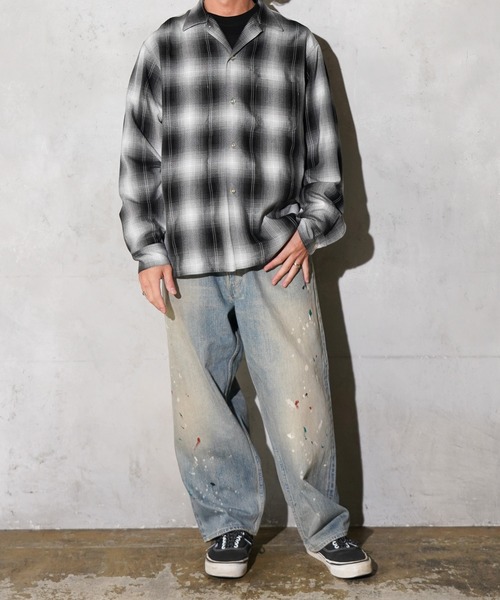 TOWNCRAFT(タウンクラフト)の「TOWNCRAFT / タウンクラフト 60S OMBRE OPEN COLLAR SHIRT MADE IN JAPAN オンブレチェック オープンカラーシャツ 日本製(シャツ/ブラウス・メンズ・グレー/ブラック/グリーン・MEDIUM/LARGE)」の6枚目の写真