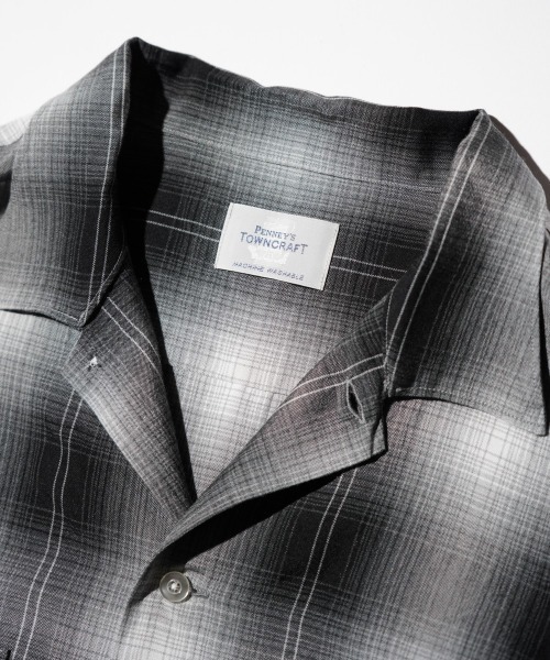 TOWNCRAFT / タウンクラフト 60S OMBRE OPEN COLLAR SHIRT MADE IN