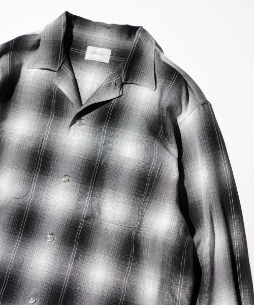 TOWNCRAFT / タウンクラフト 60S OMBRE OPEN COLLAR SHIRT MADE IN