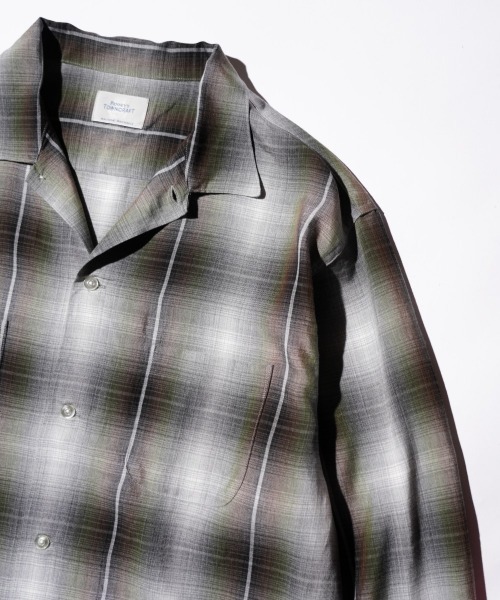 TOWNCRAFT / タウンクラフト 60S OMBRE OPEN COLLAR SHIRT MADE IN