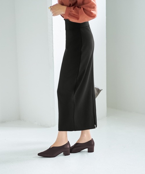 STYLE DELI（スタイルデリ）の「ストレッチジョーゼットストレートスカート（スカート・レディース・ブラック・FREE）」の5枚目の写真
