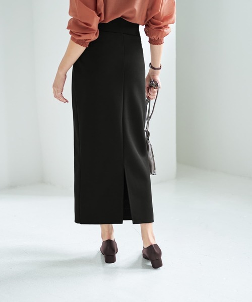 STYLE DELI（スタイルデリ）の「ストレッチジョーゼットストレートスカート（スカート・レディース・ブラック・FREE）」の6枚目の写真