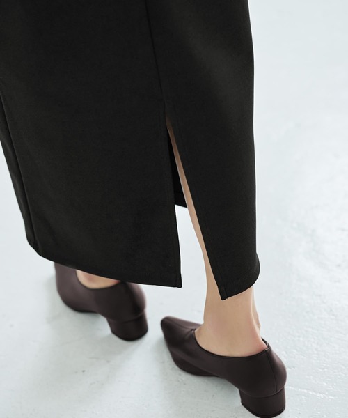 STYLE DELI（スタイルデリ）の「ストレッチジョーゼットストレートスカート（スカート・レディース・ブラック・FREE）」の7枚目の写真