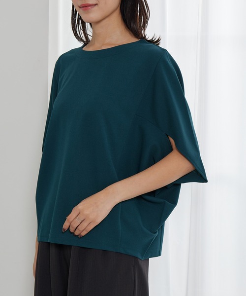 BELLUNA PLUS（ベルーナ）の「体型カバー！ポンチョプルオーバー（Tシャツ/カットソー・レディース・チャコール/ターコイズブルー/ネイビー・L/XL/M/L）」の14枚目の写真