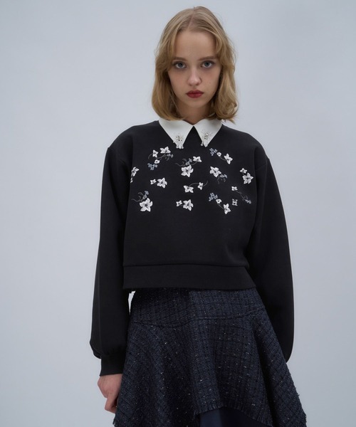 HARE(ハレ)の「Flowerシシュウスウェット(HARE)(スウェット・レディース・ブラック/ホワイト/レッド/グレー/ブラック系その他/グレー系その他・FREE)」の16枚目の写真