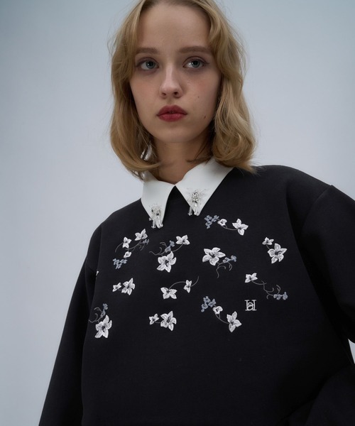 HARE(ハレ)の「Flowerシシュウスウェット(HARE)(スウェット・レディース・ブラック/ホワイト/レッド/グレー/ブラック系その他/グレー系その他・FREE)」の17枚目の写真