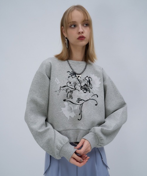 HARE(ハレ)の「Flowerシシュウスウェット(HARE)(スウェット・レディース・ブラック/ホワイト/レッド/グレー/ブラック系その他/グレー系その他・FREE)」の19枚目の写真