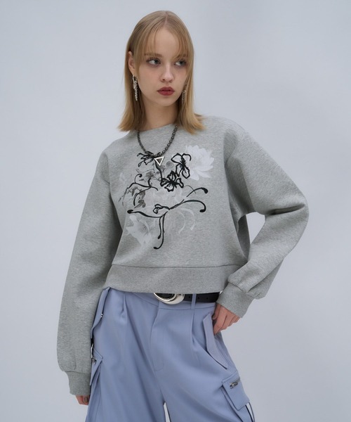 HARE(ハレ)の「Flowerシシュウスウェット(HARE)(スウェット・レディース・ブラック/ホワイト/レッド/グレー/ブラック系その他/グレー系その他・FREE)」の20枚目の写真