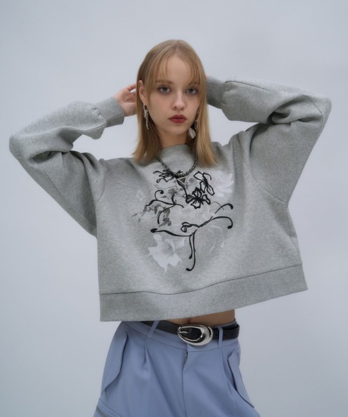 HARE(ハレ)の「Flowerシシュウスウェット(HARE)(スウェット・レディース・ブラック/ホワイト/レッド/グレー/ブラック系その他/グレー系その他・FREE)」の21枚目の写真