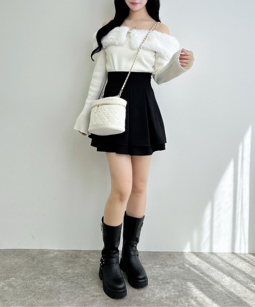 INGNI（イング）の「2Wayエコファーオフショルニット（ニット/セーター・レディース・ブラック/アイボリー/ブラウン/グレー・M）」の18枚目の写真