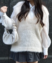 モヘアタッチシャギーVネックベスト