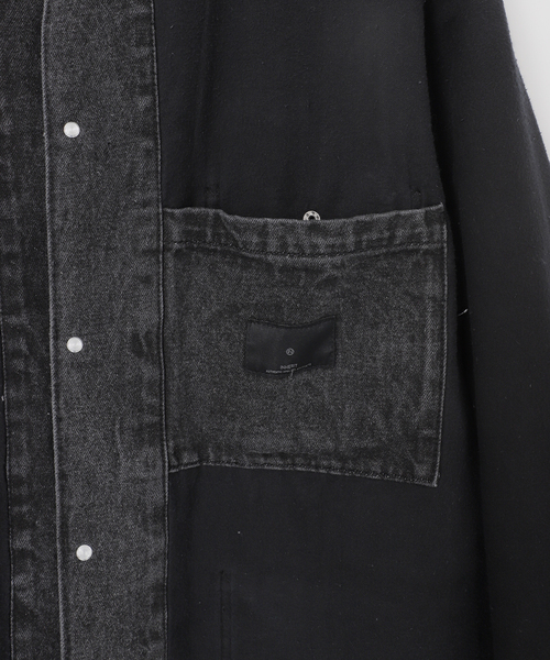 B.C STOCK(ベーセーストック)の「14oz フェード加工デニムカバーオール(カバーオール・メンズ・ブラック/ネイビー・MEDIUM/LARGE)」の22枚目の写真
