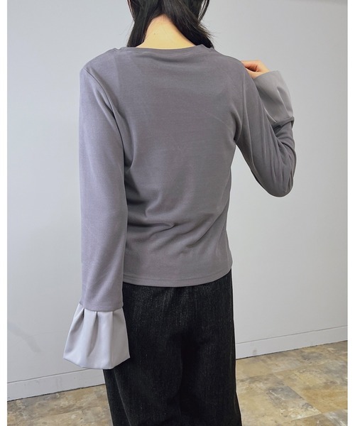 Doumoi（ドゥモエ）の「ベルスリーブデザイン　プルオーバー（Tシャツ/カットソー・レディース・アイボリー/ブラック/グレー・FREE）」の19枚目の写真