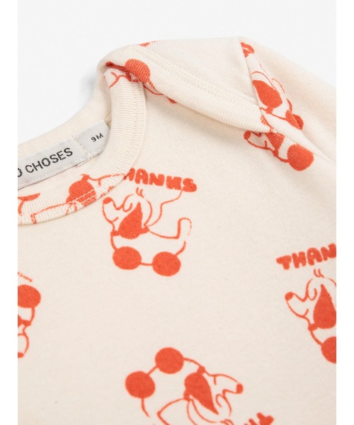 BOBO CHOSES(ボボショーズ)の「Rolling Dog all over overall(ロンパース・キッズ・オフホワイト・12MONTH/9MONTH/6MONTH/24MONTH/18MONTH/3MONTH)」の3枚目の写真