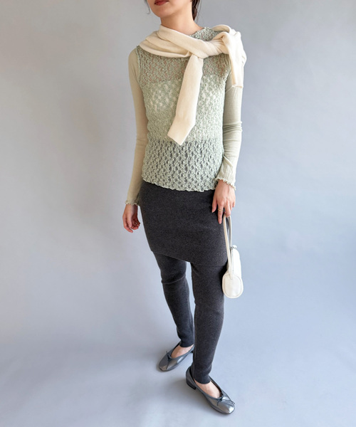 EDIT. FOR LULU（エディットフォールル）の「【BASERANGE/ベースレンジ】MAIN KENRU LONG SLEEVE TEE（Tシャツ/カットソー・レディース・グリーン・SMALL）」の5枚目の写真