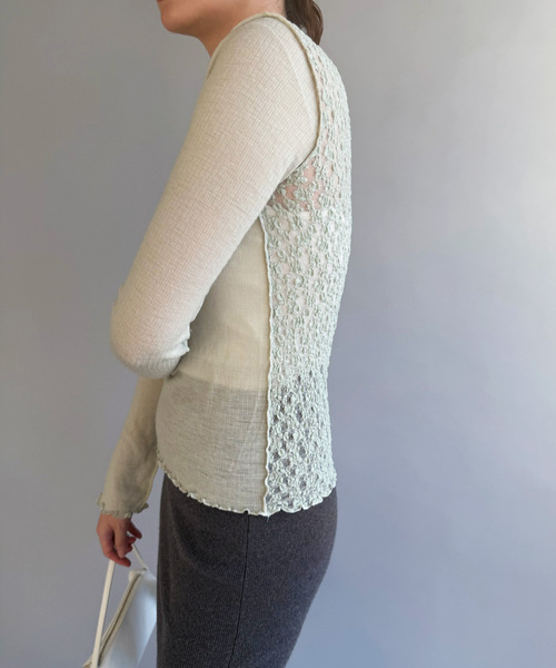 EDIT. FOR LULU（エディットフォールル）の「【BASERANGE/ベースレンジ】MAIN KENRU LONG SLEEVE TEE（Tシャツ/カットソー・レディース・グリーン・SMALL）」の7枚目の写真