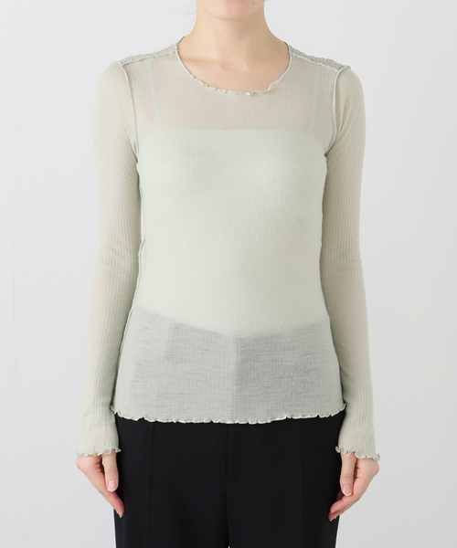 EDIT. FOR LULU（エディットフォールル）の「【BASERANGE/ベースレンジ】MAIN KENRU LONG SLEEVE TEE（Tシャツ/カットソー・レディース・グリーン・SMALL）」の11枚目の写真