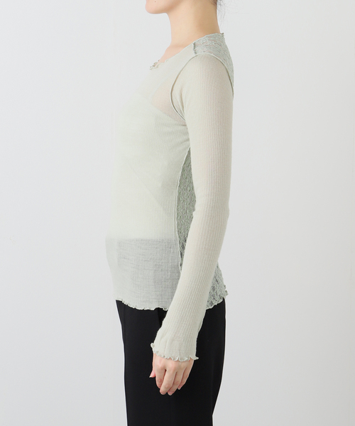 EDIT. FOR LULU（エディットフォールル）の「【BASERANGE/ベースレンジ】MAIN KENRU LONG SLEEVE TEE（Tシャツ/カットソー・レディース・グリーン・SMALL）」の12枚目の写真