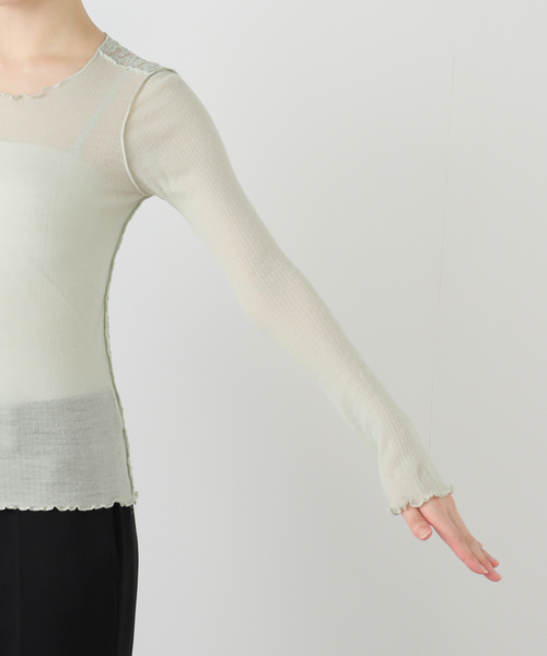 EDIT. FOR LULU（エディットフォールル）の「【BASERANGE/ベースレンジ】MAIN KENRU LONG SLEEVE TEE（Tシャツ/カットソー・レディース・グリーン・SMALL）」の15枚目の写真