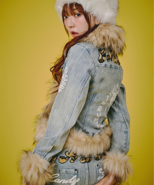 GALFY（ガルフィー）の「GALFY-ぎゃるちゃんファーデニムJKT（デニムジャケット・レディース・インディゴブルー/ブルー・FREE）」の9枚目の写真