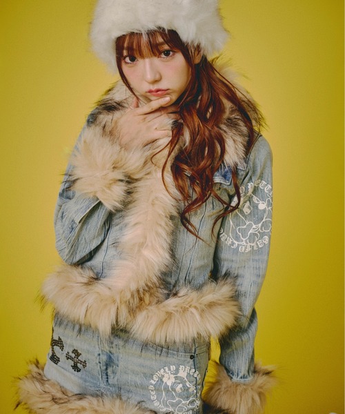 GALFY（ガルフィー）の「GALFY-ぎゃるちゃんファーデニムJKT（デニムジャケット・レディース・インディゴブルー/ブルー・FREE）」の10枚目の写真