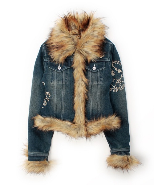 GALFY（ガルフィー）の「GALFY-ぎゃるちゃんファーデニムJKT（デニムジャケット・レディース・インディゴブルー/ブルー・FREE）」の20枚目の写真