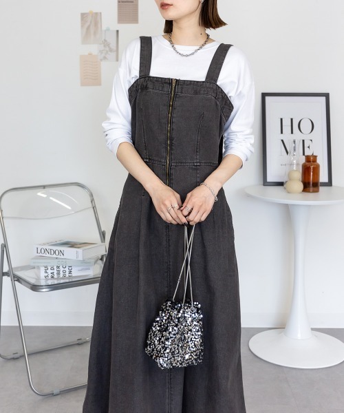 RCD(アールシーディー)の「フロントZipジャンスカ(ジャンパースカート・レディース・ブルー/グレー系その他6/ダークネイビー・LL~3L/M-L/4L~5L)」の15枚目の写真