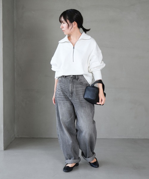 SOLAMONAT(ソラモナ)の「5Pカーブジーンズ デニム(デニムパンツ・レディース・ライトブラック/ライトブルー・M)」の7枚目の写真
