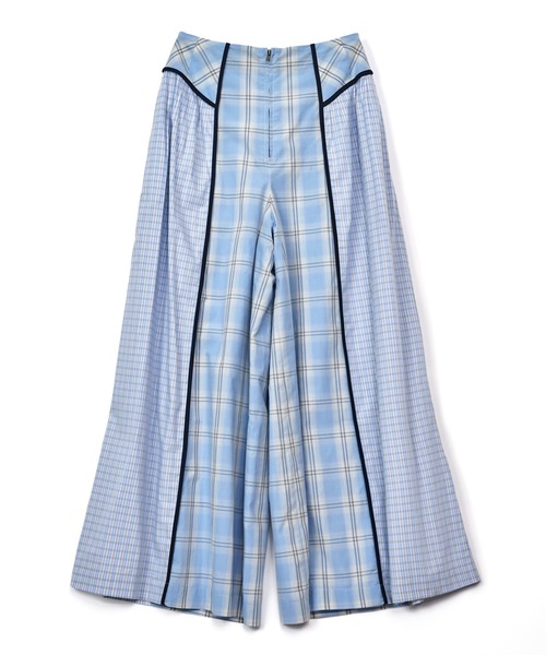 AULA AILA(アウラアイラ)の「【セットアップ着用可】チェックコンビネーションワイドパンツ(その他パンツ・レディース・オフホワイト/ブラック/ライトブルー・0/1)」の18枚目の写真