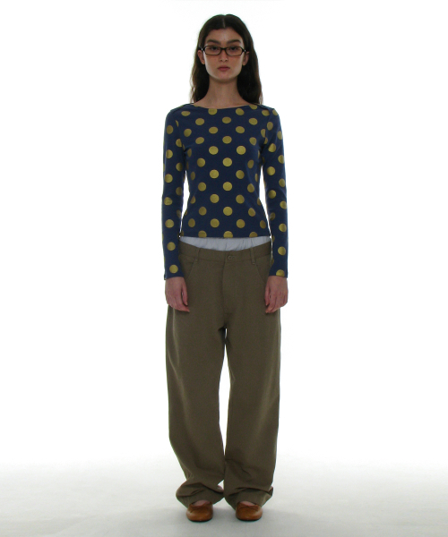 PARTIMENTO WOMEN(パルティメントウィメン)の「ダブルウエストチノパンツ_カーキグリーン(その他パンツ・レディース・その他・SMALL/MEDIUM)」の1枚目の写真