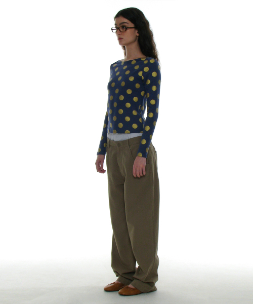 PARTIMENTO WOMEN(パルティメントウィメン)の「ダブルウエストチノパンツ_カーキグリーン(その他パンツ・レディース・その他・SMALL/MEDIUM)」の4枚目の写真