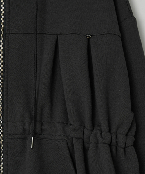RONRON(ロンロン)の「PENDANT SHIRRING HOODIE ZIP UP CHARCOAL(パーカー・レディース・その他・FREE)」の4枚目の写真