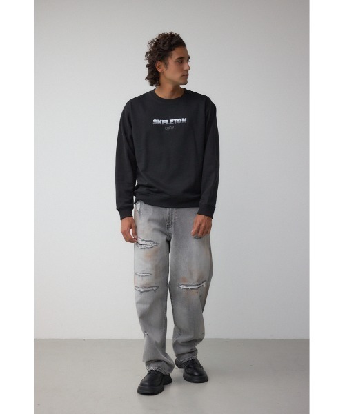 AZUL by moussy(アズールバイマウジー)の「ブラシ刺繍スウェットトップス(スウェット・メンズ・ブラック/ホワイト/ネイビー・MEDIUM/LARGE)」の15枚目の写真