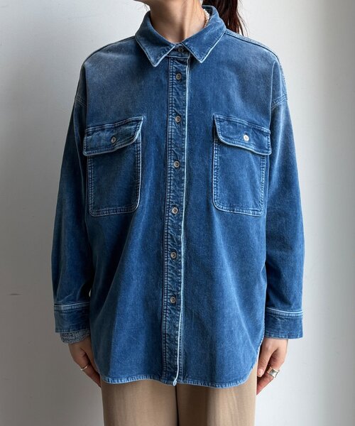 セール】別珍デニムシャツ（シャツ/ブラウス）｜DouDou（ドゥドゥ）の