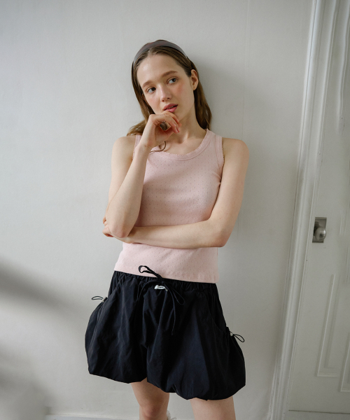 LETERIE(レテリー)の「NYLON STRING BALLOON MINI SKIRT_BLACK(スカート・レディース・ブラック・FREE)」の1枚目の写真