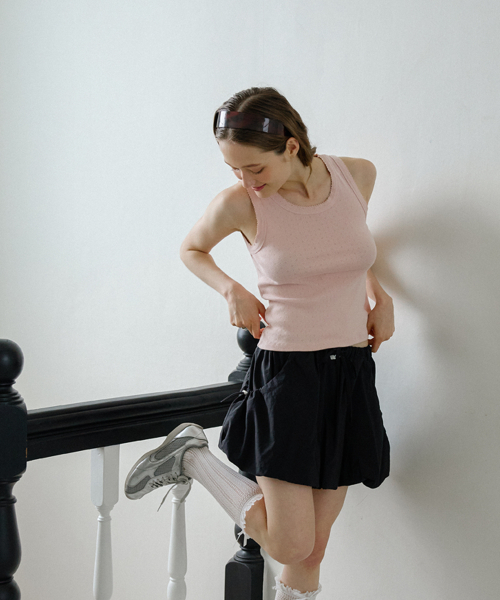 LETERIE(レテリー)の「NYLON STRING BALLOON MINI SKIRT_BLACK(スカート・レディース・ブラック・FREE)」の3枚目の写真