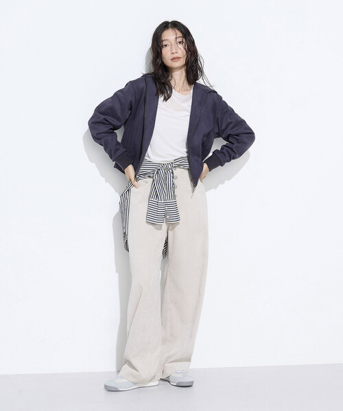 COMME CA Wardrobe（コムサワードローブ）の「ダンボールスエード調 パーカブルゾン（ブルゾン・レディース・カーキブラウン/グレイッシュベージュ/チャコール・FREE）」の15枚目の写真