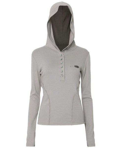 FLAREUP(フレアアップ)の「Button Up Lace Hoodie (FL-148_Gray)(パーカー・レディース・グレー・OS)」の18枚目の写真