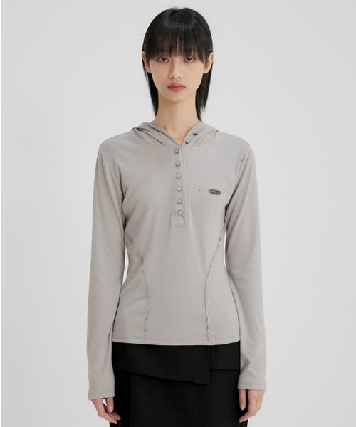 FLAREUP(フレアアップ)の「Button Up Lace Hoodie (FL-148_Gray)(パーカー・レディース・グレー・OS)」の22枚目の写真